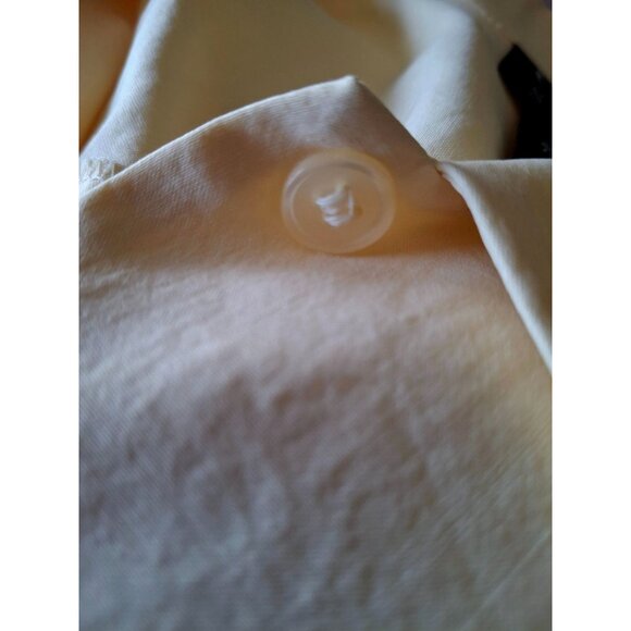 Vintage Silk Long-Sleeve Button-Up Shirt In Light Yellow Size M - Picture 11 of 11